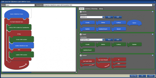 Example of Scribe's updated integration design interface (click for detailed view)