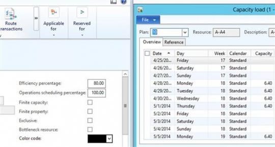 Microsoft Dynamics AX production order scheduling