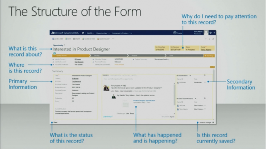 Microsoft Dynamics CRM 2013 form structure