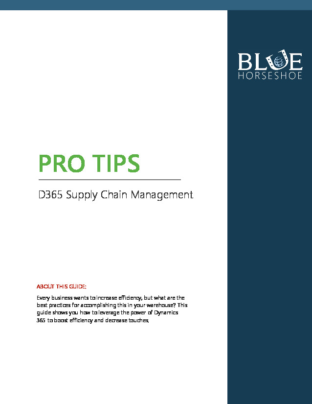 D365 Supply Chain Management Pro Tips