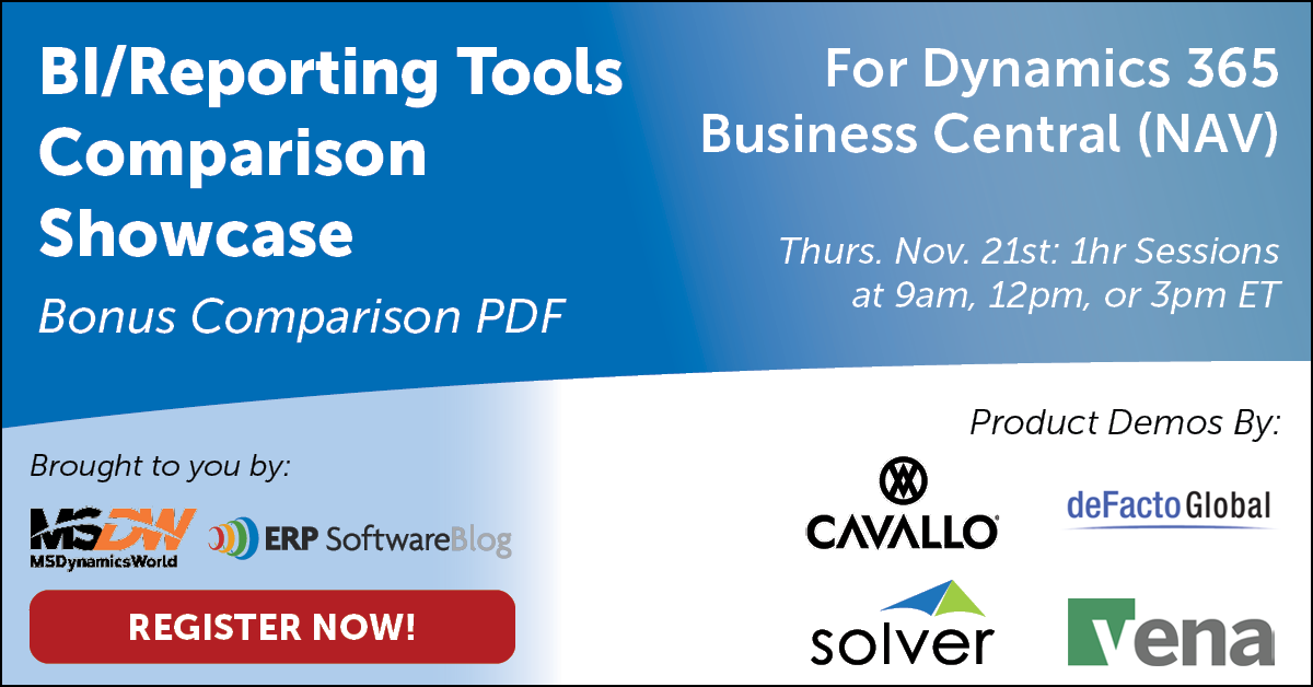 BI & Reporting Tools Comparison Showcase for Dynamics 365 Business Central