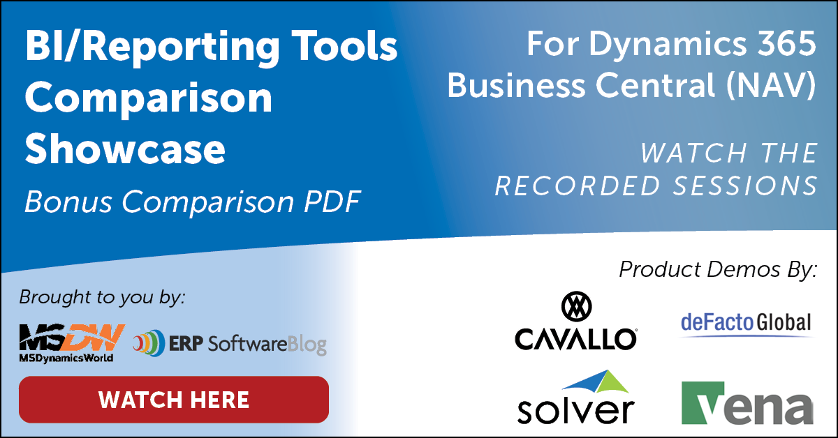 BI and Reporting Tools Comparison Showcase for Dynamics 365 Business Central and NAV