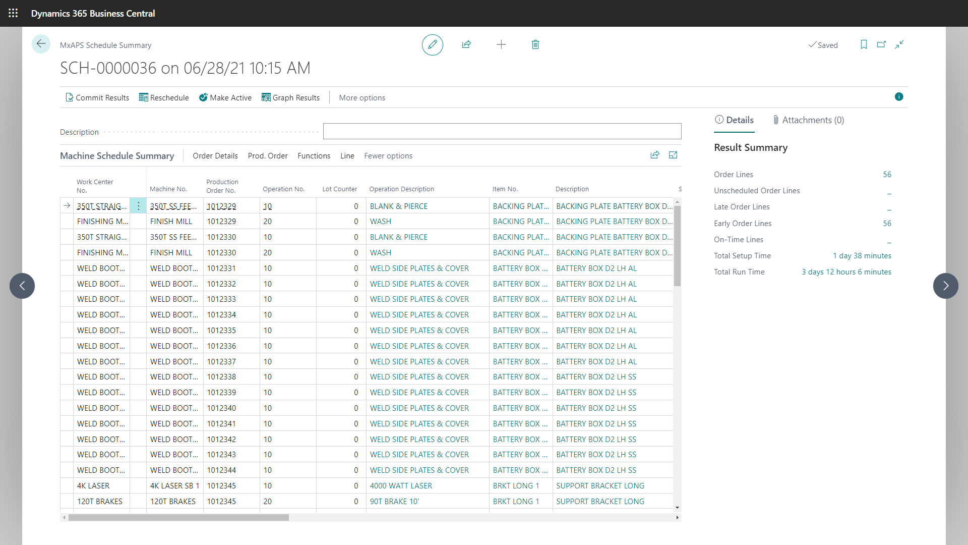 Visual Production Scheduling in Business Central