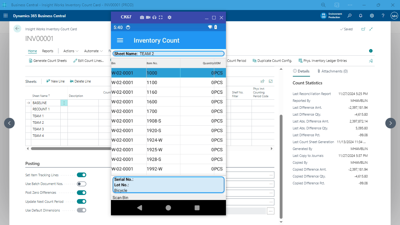 Cut Inventory Counting Time in Half (or More) with Business Central