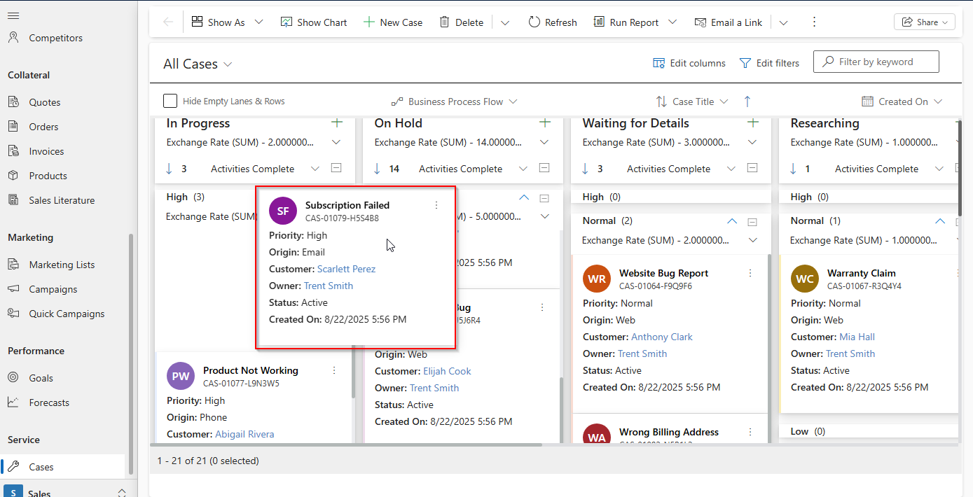 Dynamics 365 CRM Kanban Board