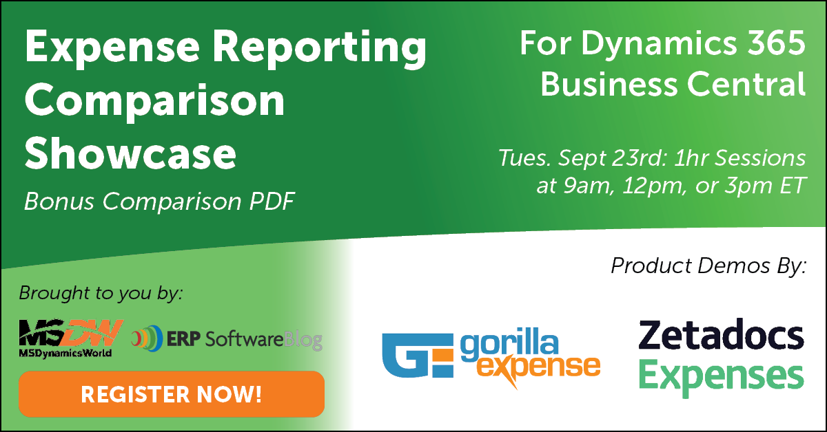 Expense Reporting Comparison Showcase for Dynamics 365 Business Central