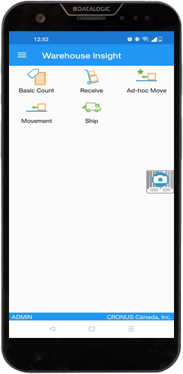 Memor 30 WMS Express Main Menu