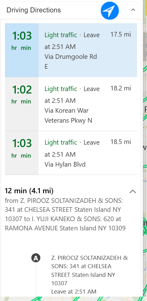 Turn by Turn Direction