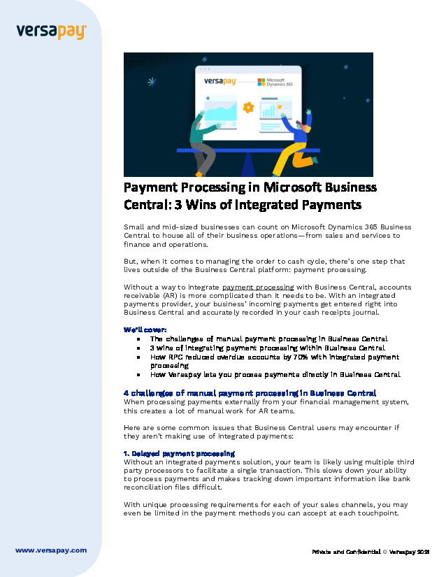 Payment Processing in Microsoft Business Central: 3 Wins of Integrated Payments
