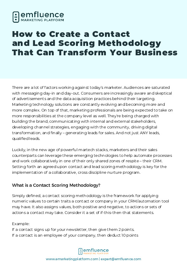 How to Create a Contact and Lead Scoring Methodology That Can Transform Your Business