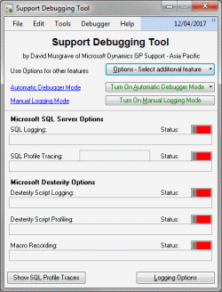 Support Debugging Tool - Microsoft Dynamics GP