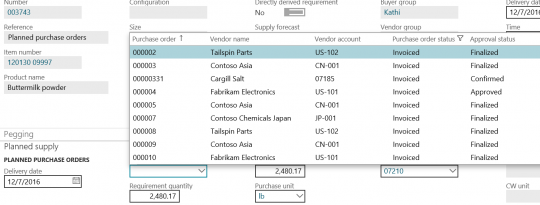 Approved vendor list