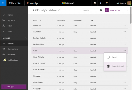 Microsoft PowerApps and Common Data Model (CDM)