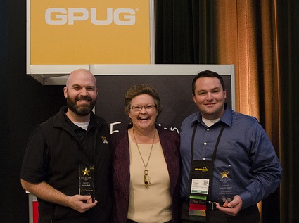 Shawn Dorward (right) wins the 2014 GPUG All-Star award.