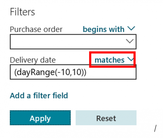 Dynamic date range command