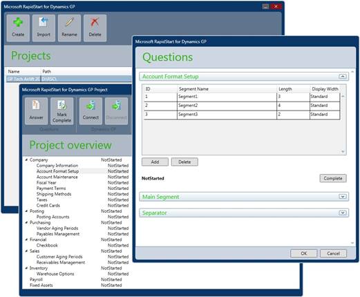 Microsoft RapidStart for Dynamics GP Projects