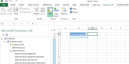 Microsoft Dynamics AX Excel add-in