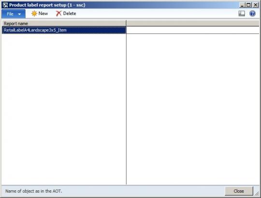Microsoft Dynamics AX 2012 R3 product label report setup