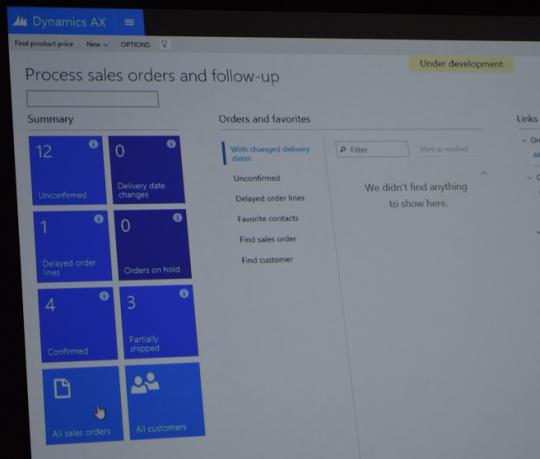 Microsoft Dynamics AX 7 Process sales orders workspace