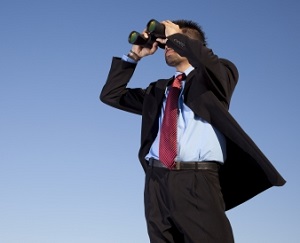 Man with binoculars