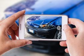 Car accident smartphone photo