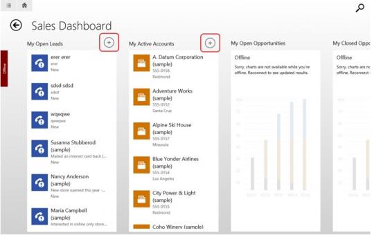 Microsoft Dynamics CRM 2015 tablet app - offline content