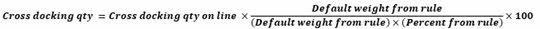 Cross docking quantity equation