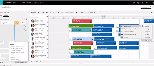 Microsoft Dynamics 365 Field Service schedule board