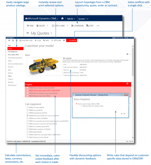 Experlogix CRM 2013 product configurator