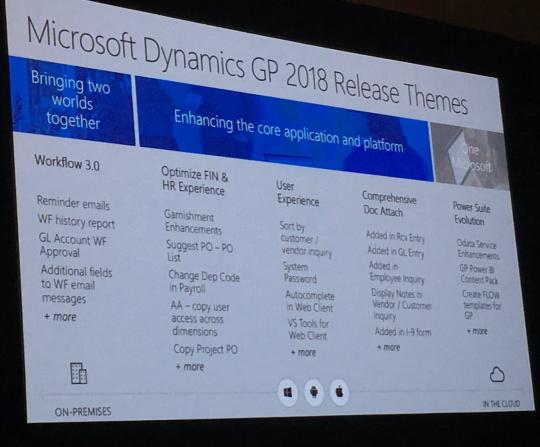 Microsoft Dynamics GP 2018 release themes
