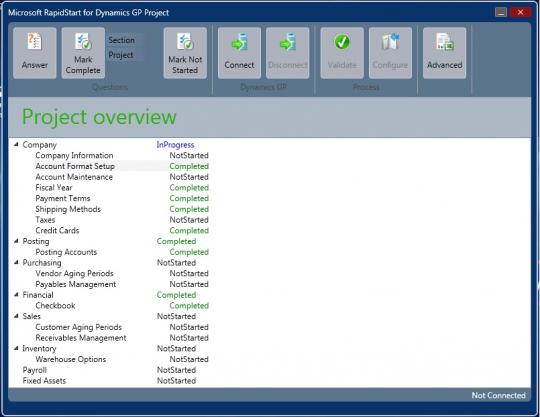 Microsoft Dynamics GP 2013 RapidStart Project Overview