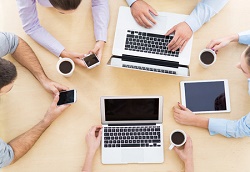 Working around a conference table