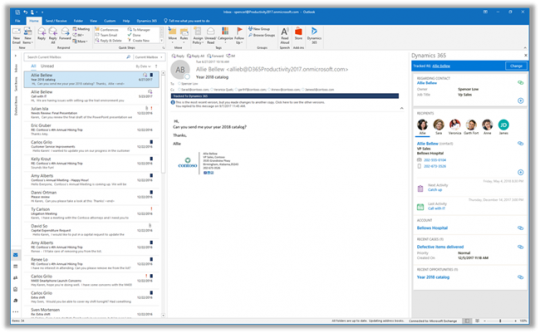 Microsoft Dynamics 365 Outlook identify tracked emails 