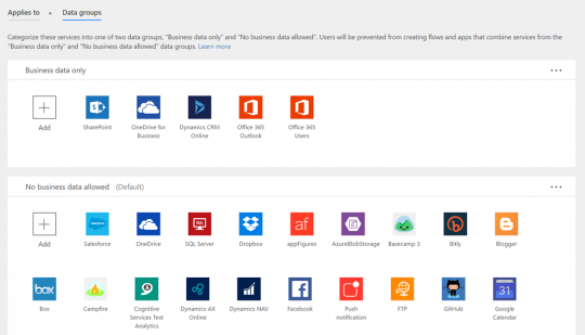 Microsoft Flow data groups