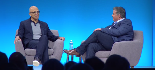 Microsoft's Satya Nadella and HP's Dion Weisler