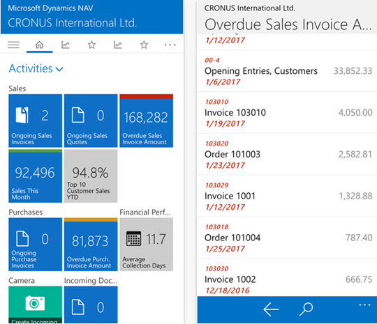 Microsoft Dynamics NAV 2016 iPhone client