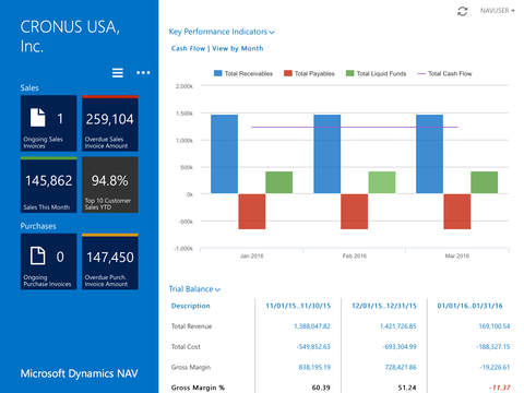 Microsoft Dynamics NAV 2015 on iPad