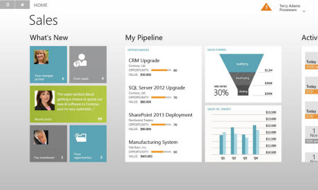 Microsoft Dynamics CRM Orion Windows 8 Sales Preview 