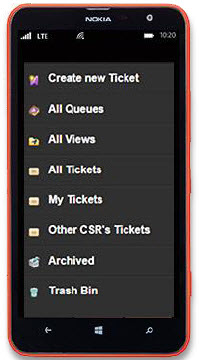 Enhanced Parature mobile service desk interface (Source: Release Preview Guide)