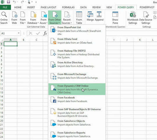 Excel Power Query data source Microsoft Dynamics CRM Online