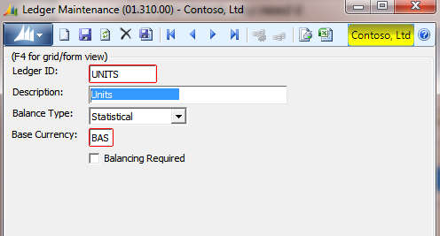 Microsoft Dynamics SL Statistical Ledgers