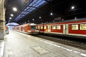 Train at a station