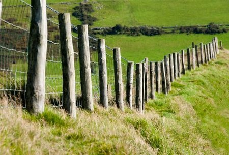 Landscape with wire fence