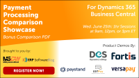Payment Processing Comparison Showcase for Dynamics 365 Business Central