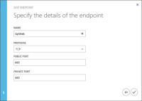 Creating an End Point in Azure Mgmt Portal