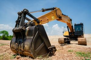 Heavy equipment in a field