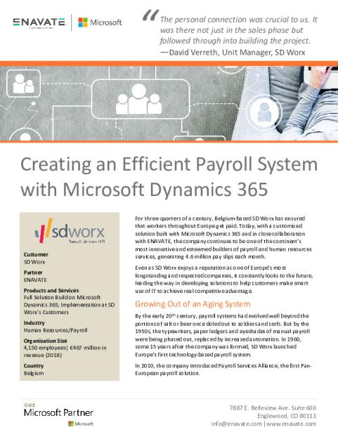 SD Worx Creates an Efficient Payroll System with Enavate and