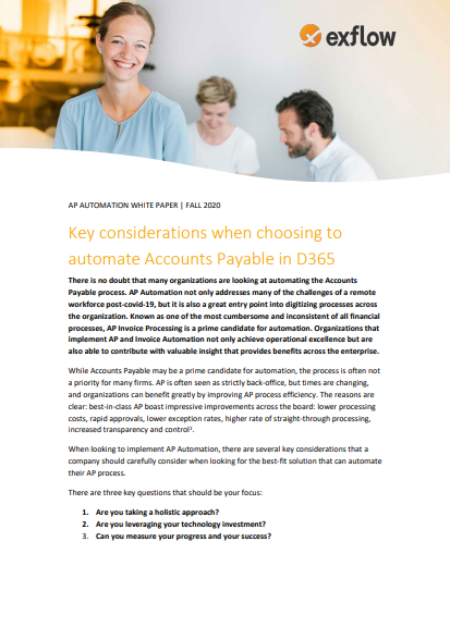 Key Considerations When Choosing to Automate Accounts Payable inside D365