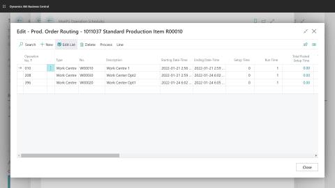 Production Order Routing