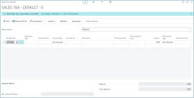 Business Central Sales Tax Journal